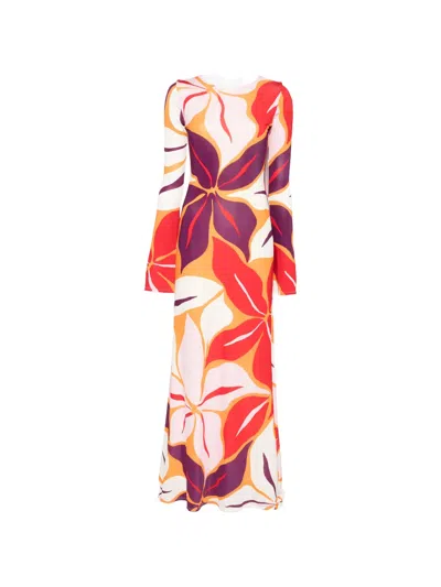 Cala De La Cruz Amay Floral Maxi Dress In White