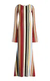 Cala De La Cruz Amay Striped Knit Maxi Dress In Multi