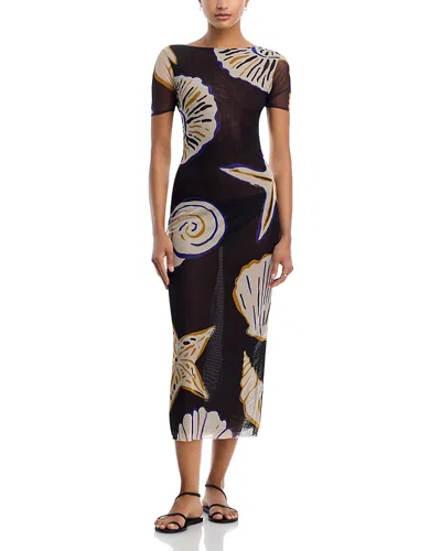 Cala De La Cruz Ava Dress Swim Cover-up In Black