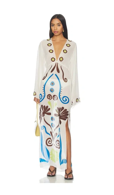 Cala De La Cruz Aysha Swim Cover-up Kaftan In Multi