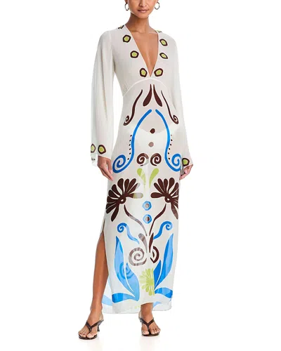 Cala De La Cruz Aysha Swim Cover-up Kaftan In Multi