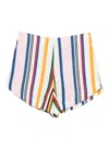 Cala De La Cruz Bahamas Striped High-waist Shorts In Multi
