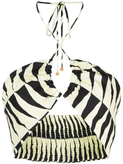 Cala De La Cruz Bari Halterneck Top In Gelb