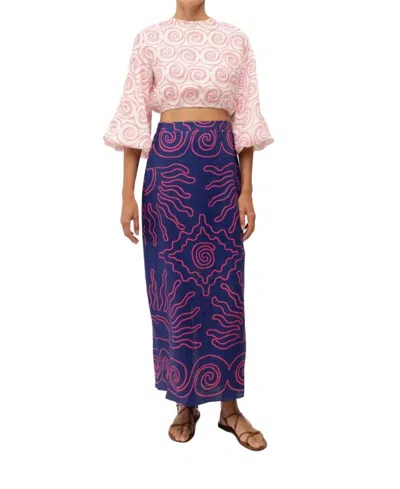 Cala De La Cruz Bena Top In Rizo Rosa In Pink