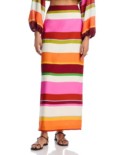 Cala De La Cruz Bruna Linen Maxi Skirt - Exclusive In Bayadere
