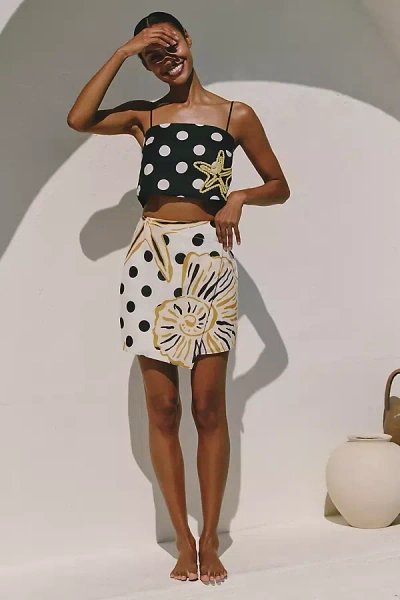 Cala De La Cruz Chemena Linen Skirt In White