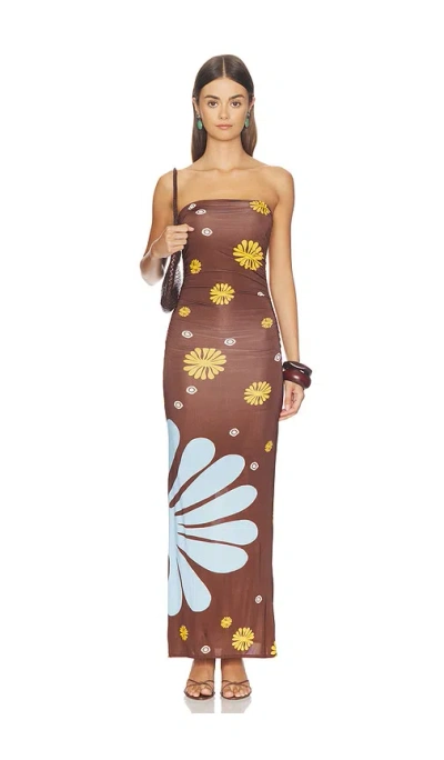 Cala De La Cruz Daphne Dress In Brown