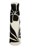 Cala De La Cruz Paloma Linen Exploded Flower Dress In Black,white