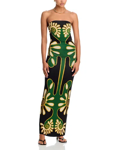 Cala De La Cruz Daphne Strapless Dress In Multi