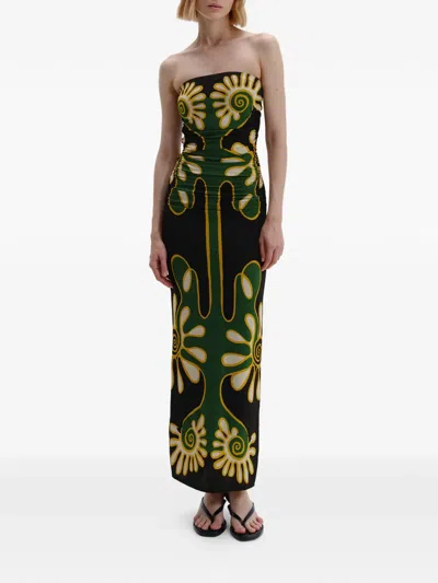 Cala De La Cruz Daphne Strapless Maxi Dress In Black