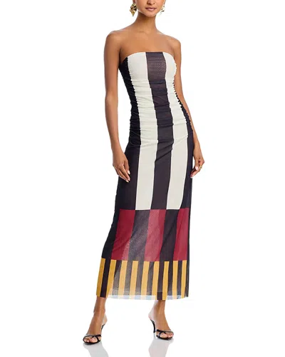 Cala De La Cruz Daphne Striped Tube Dress In Bengalbw