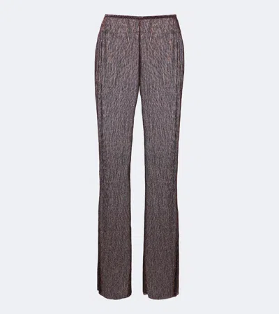 Cala De La Cruz Dries Knitted Lamé Wide-leg Pants In Gray