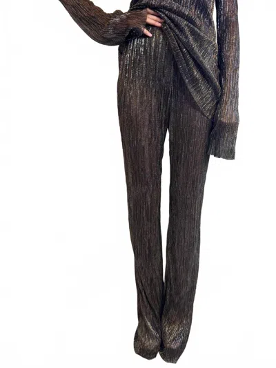 Cala De La Cruz Dries Pants In Caviar In Multi