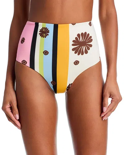 Cala De La Cruz Elisa High Rise Bikini Bottom In Multi