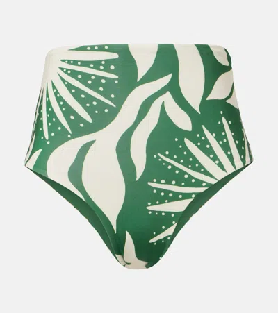 Cala De La Cruz Elisa Printed Bikini Bottoms In Green