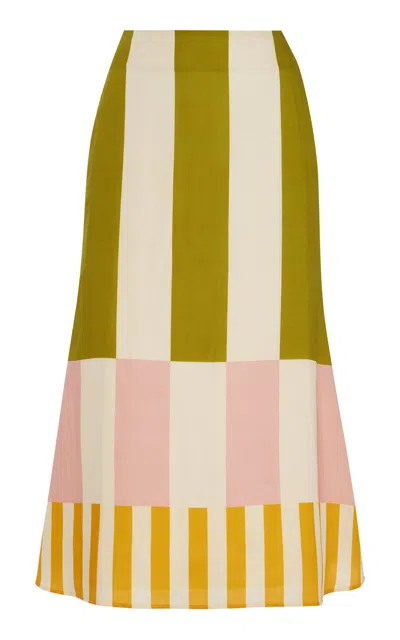Cala De La Cruz Exclusive Fabiana Linen Skirt In Multi