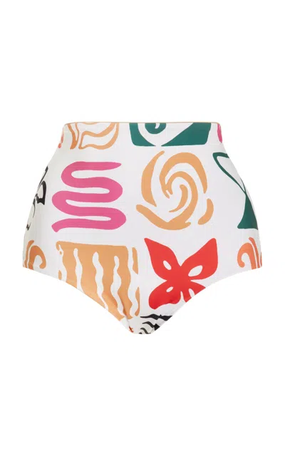 Cala De La Cruz Exclusive Nela High-waisted Bikini Bottom In Multi