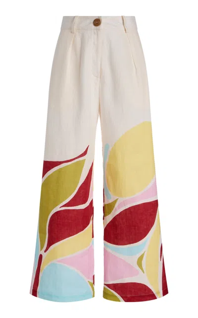 Cala De La Cruz Exclusive Riviera Ariana Linen Pants In Multi