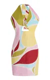 Cala De La Cruz Exclusive Riviera Dalia Linen Dress In Multi
