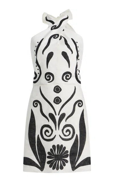 Cala De La Cruz Exclusive Veneta Linen Mini Dress In Multi