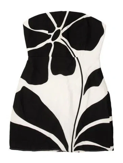 Pre-owned Cala De La Cruz Floral Print Mini Dress In Black