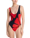 Cala De La Cruz Franca One Piece Swimsuit In Camllia