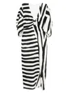Cala De La Cruz Gaia Striped Cut Out Maxi Dress