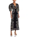 Cala De La Cruz Gaia Linen Cutout Dress In Ourobw
