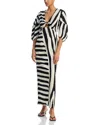Cala De La Cruz Gaia Striped Cut Out Maxi Dress In Zebrabw