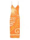 Cala De La Cruz Gil Sleeveless Maxi Dress In Orange