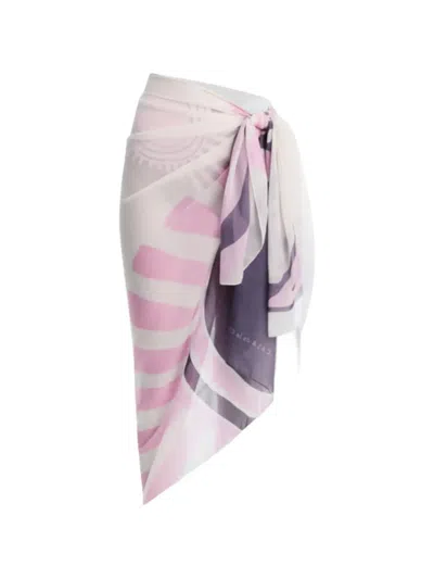 Cala De La Cruz Graphic-print Sarong Skirt In Multi
