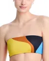 Cala De La Cruz Grecia Bandeau Bikini Top In Lava Cafe
