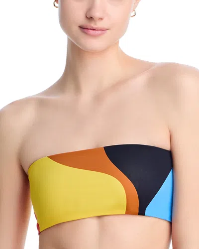 Cala De La Cruz Grecia Bandeau Bikini Top In Lava Cafe