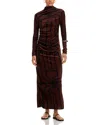 Cala De La Cruz Isidora Velvet Maxi Dress In Brown