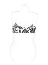 Cala De La Cruz Leaf-print Bikini Top In Black