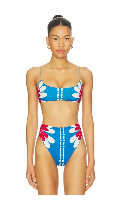 Cala De La Cruz Isla Bikini Top In Blue