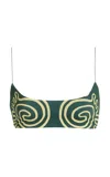 Cala De La Cruz Isla Scooped Bikini Top In Green