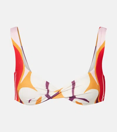 Cala De La Cruz Leon Floral Bikini Top In Multi