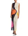 Cala De La Cruz Tia Short-sleeve Linen Midi Dress In Lavanaran