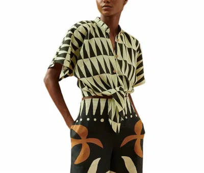 Cala De La Cruz Leroy Top In Pira Black-white In Multi