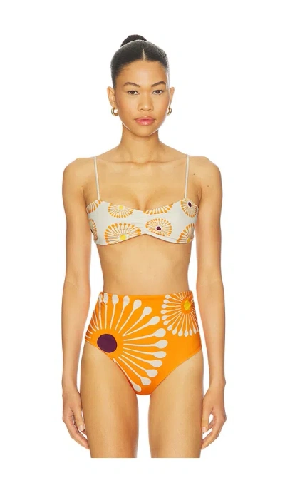 Cala De La Cruz Lilo Bikini Top In Orange