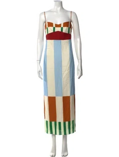 Pre-owned Cala De La Cruz Linen Long Dress In Neutral