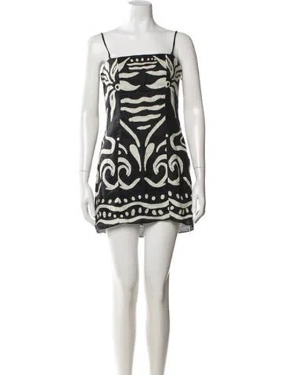 Pre-owned Cala De La Cruz Linen Mini Dress In Black