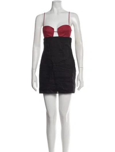 Pre-owned Cala De La Cruz Linen Mini Dress In Black