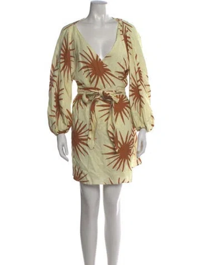 Pre-owned Cala De La Cruz Linen Mini Dress In Green