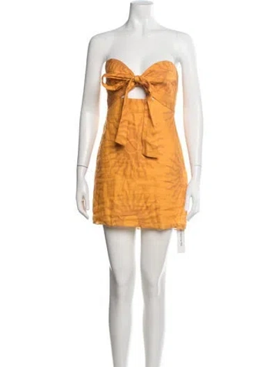Pre-owned Cala De La Cruz Linen Mini Dress In Multi