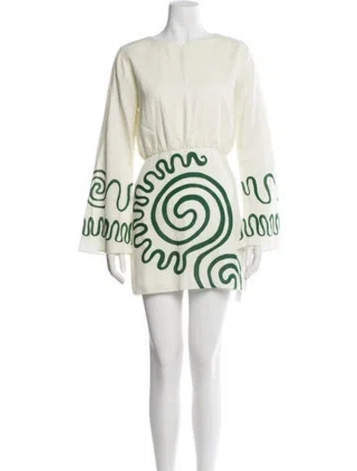 Pre-owned Cala De La Cruz Linen Mini Dress In Multi