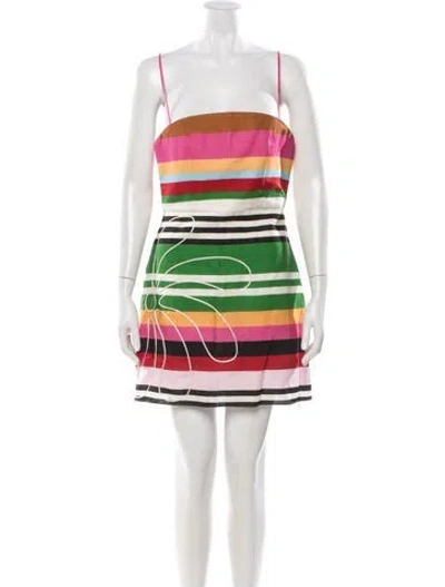 Pre-owned Cala De La Cruz Linen Mini Dress In Multicolor