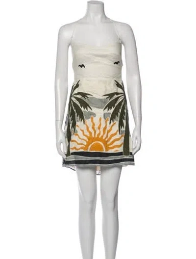 Pre-owned Cala De La Cruz Linen Mini Dress In Neutral