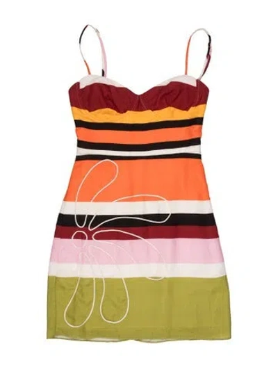 Pre-owned Cala De La Cruz Linen Mini Dress In Pink